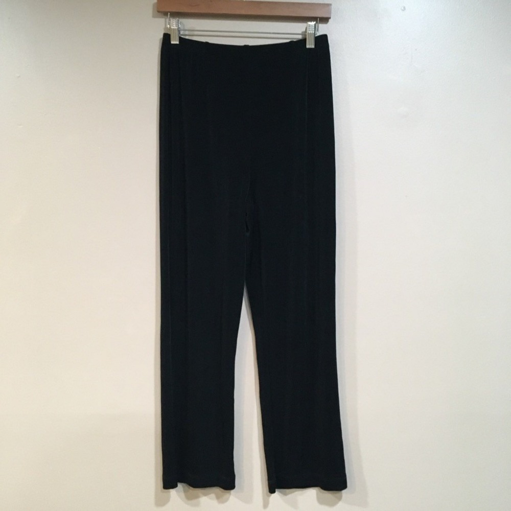 Chicos Travelers Liquid Knit Pants Womens M Short Chicos Sz 1 Black Capsule